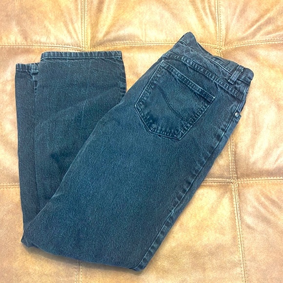 Lee Black Denim Straight Denim Pants, Men's, Size W30 unclear black type Vintage Second Hand